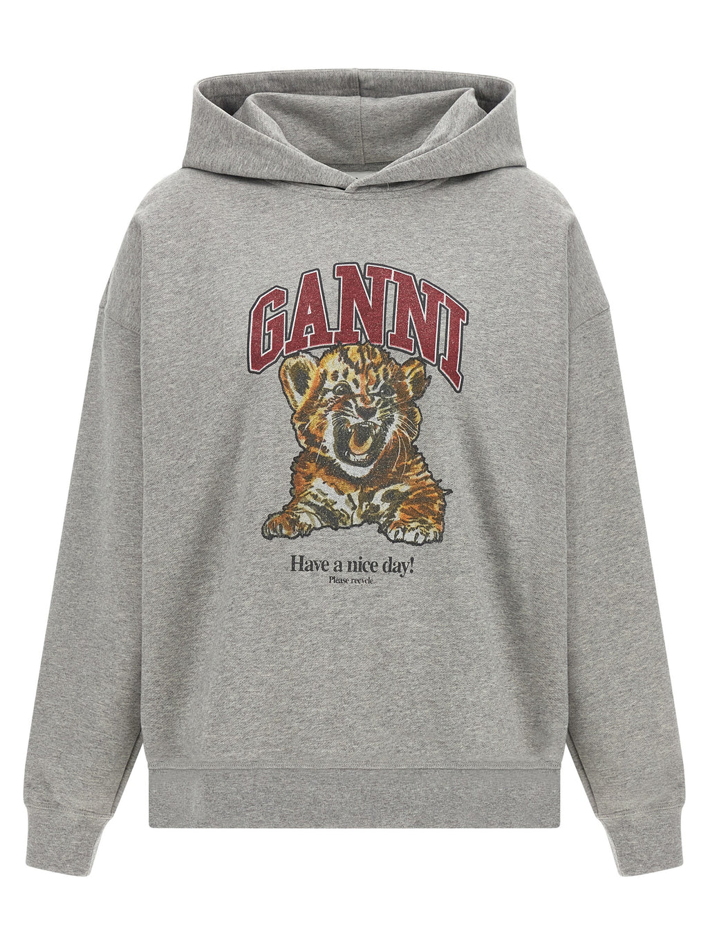 Ganni Grey Tiger Hoodie