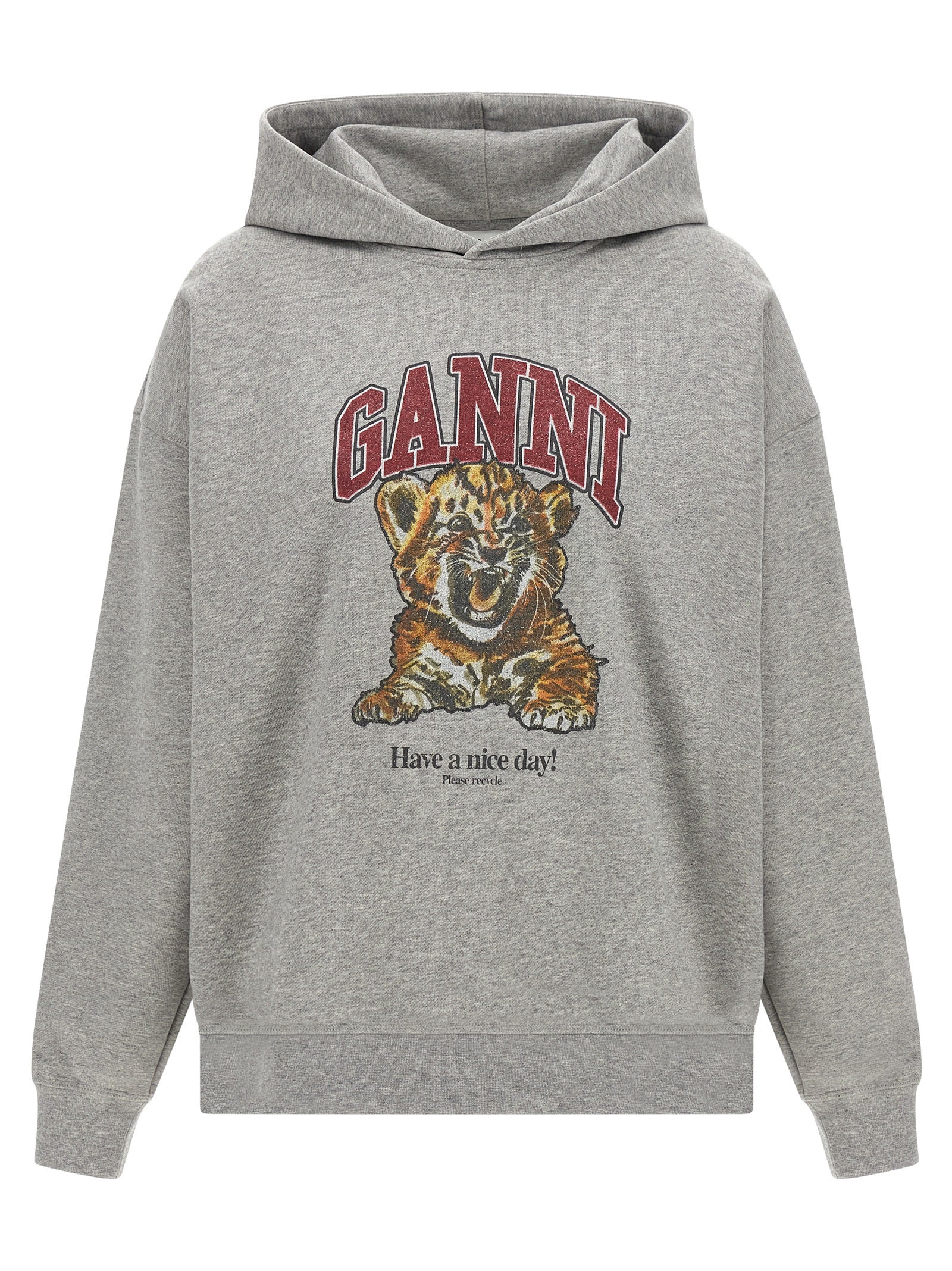 Ganni Grey Tiger Hoodie