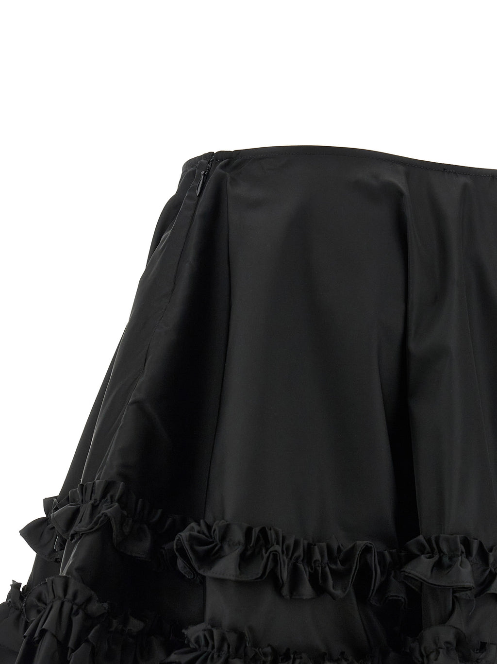 Ganni Duchesse Nylon Mini Frill Skirt