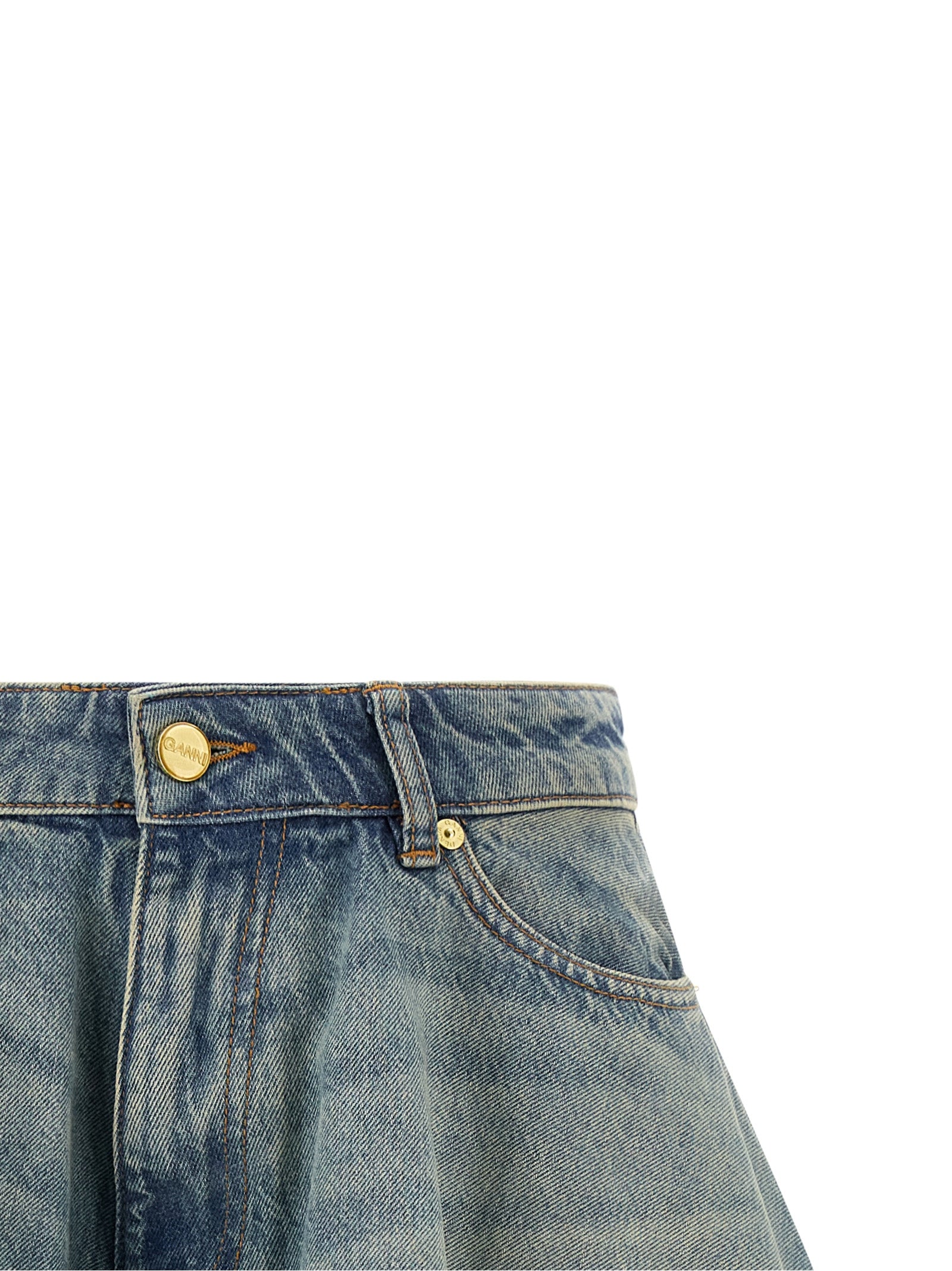 Ganni Tint Rigid Denim Skirt