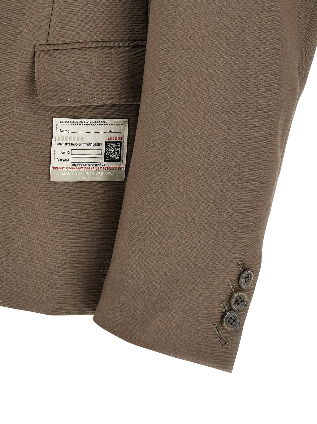 Maison Mihara Yasuhiro Double Layer Lapel Blazer Jacket