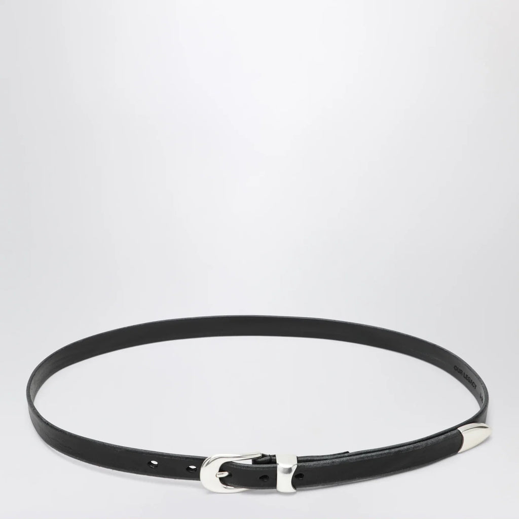 Our Legacy Olega belt in black calfskin leather