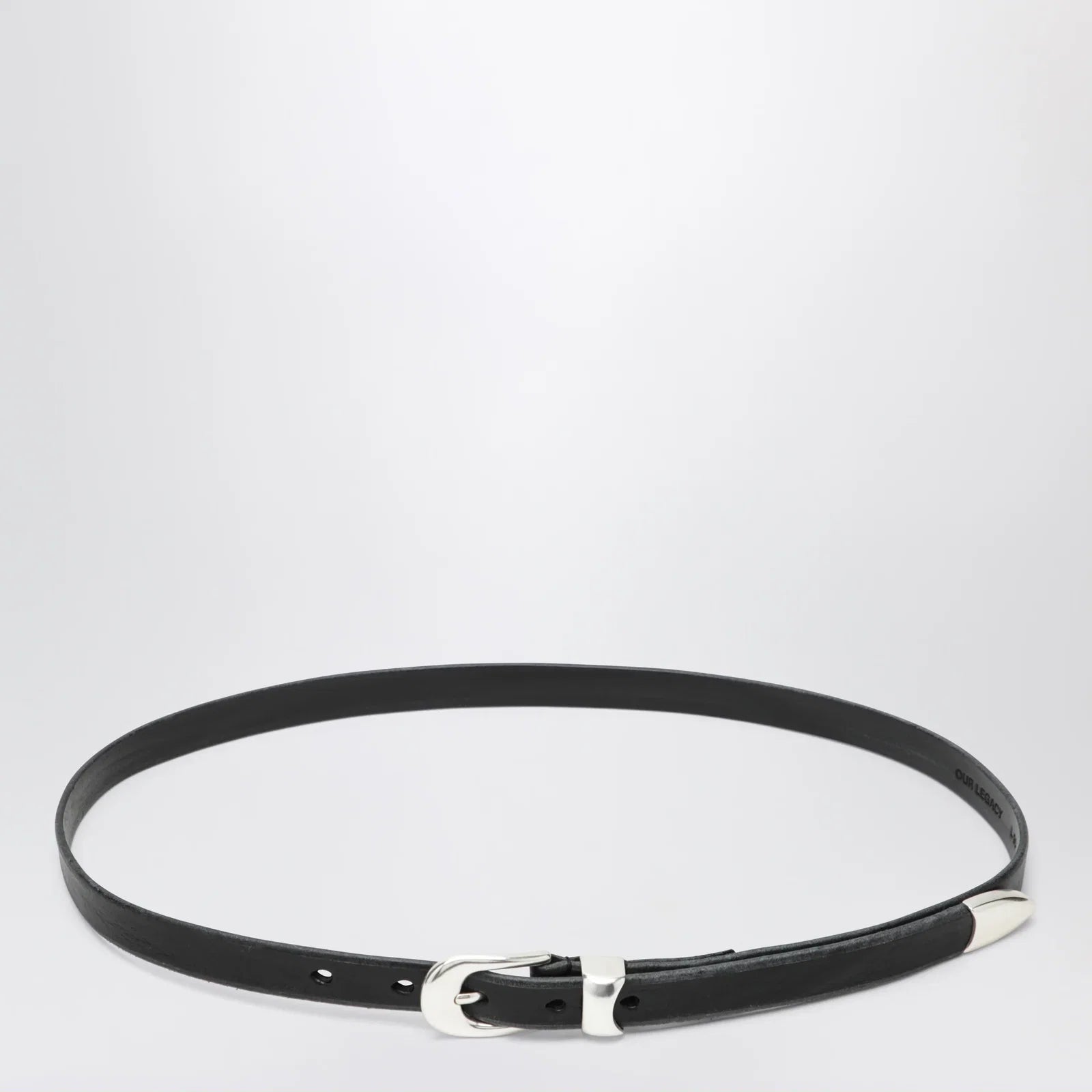 Our Legacy Olega belt in black calfskin leather
