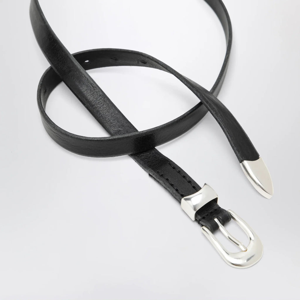 Our Legacy Olega belt in black calfskin leather