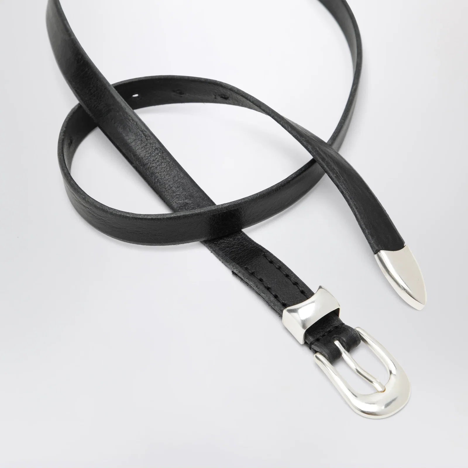 Our Legacy Olega belt in black calfskin leather