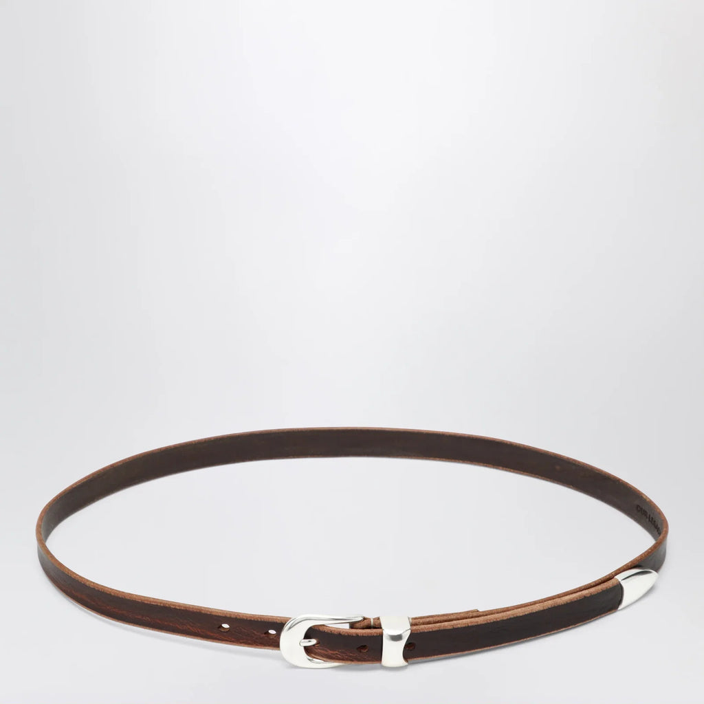 Our Legacy Olega belt in brown calfskin leather