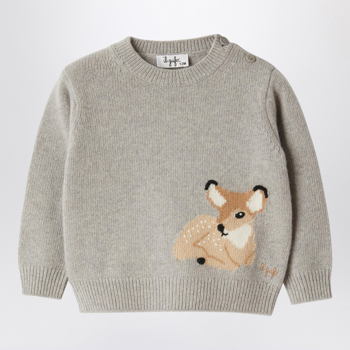 Il Gufo Grey mélange wool jumper
