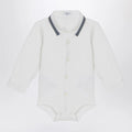 Il Gufo Milk-white cotton shirt bodysuit