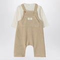 Teddy & Minou Beige outfit with corduroy overalls