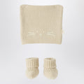 Teddy & Minou Beige knit set with hat and shoes