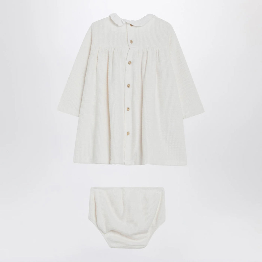 Teddy & Minou Milk white dress with matching bloomers
