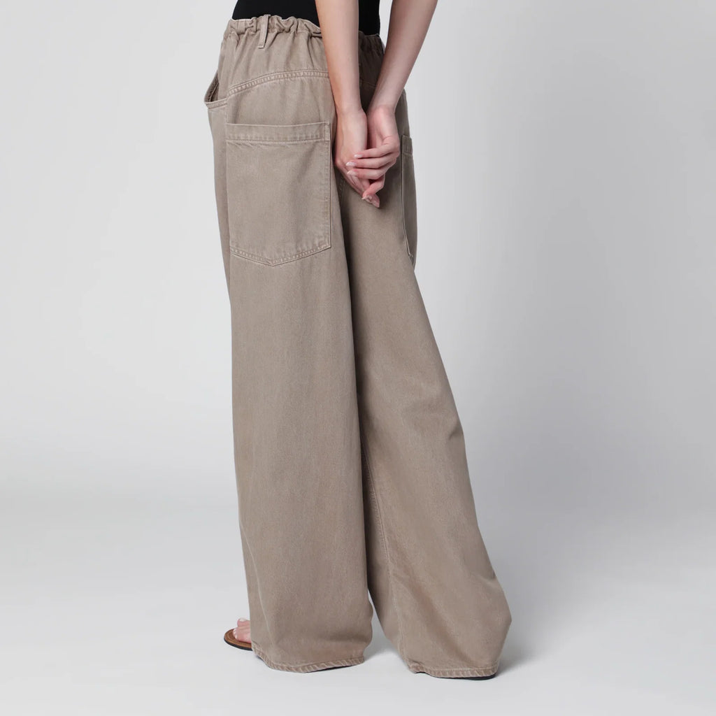 AGOLDE Shaw Flyweight drawstring wide-leg jeans in brown