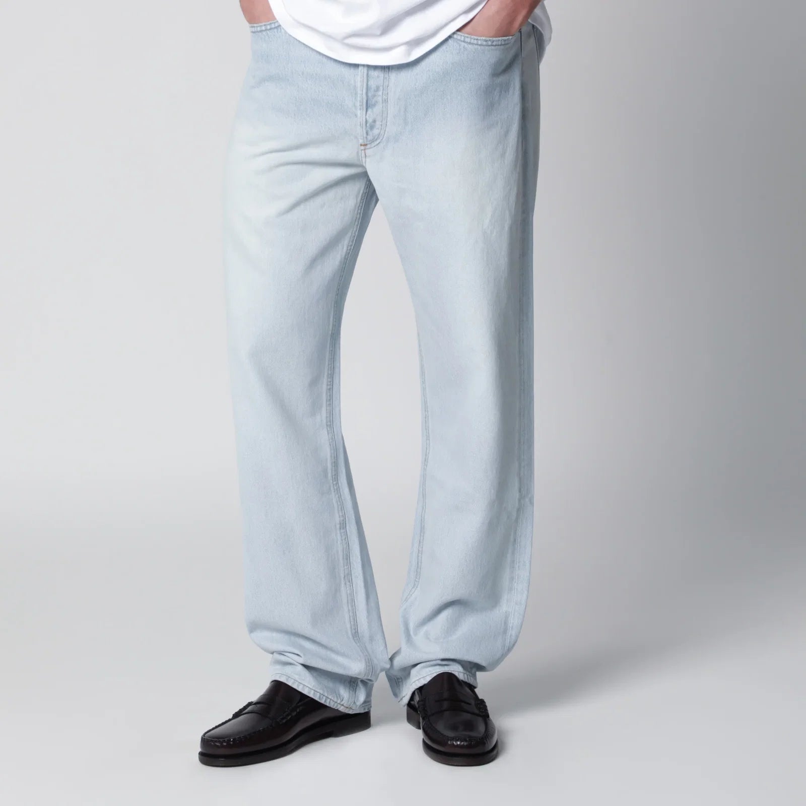 AGOLDE 90s straight-leg mid-rise jeans in light blue denim