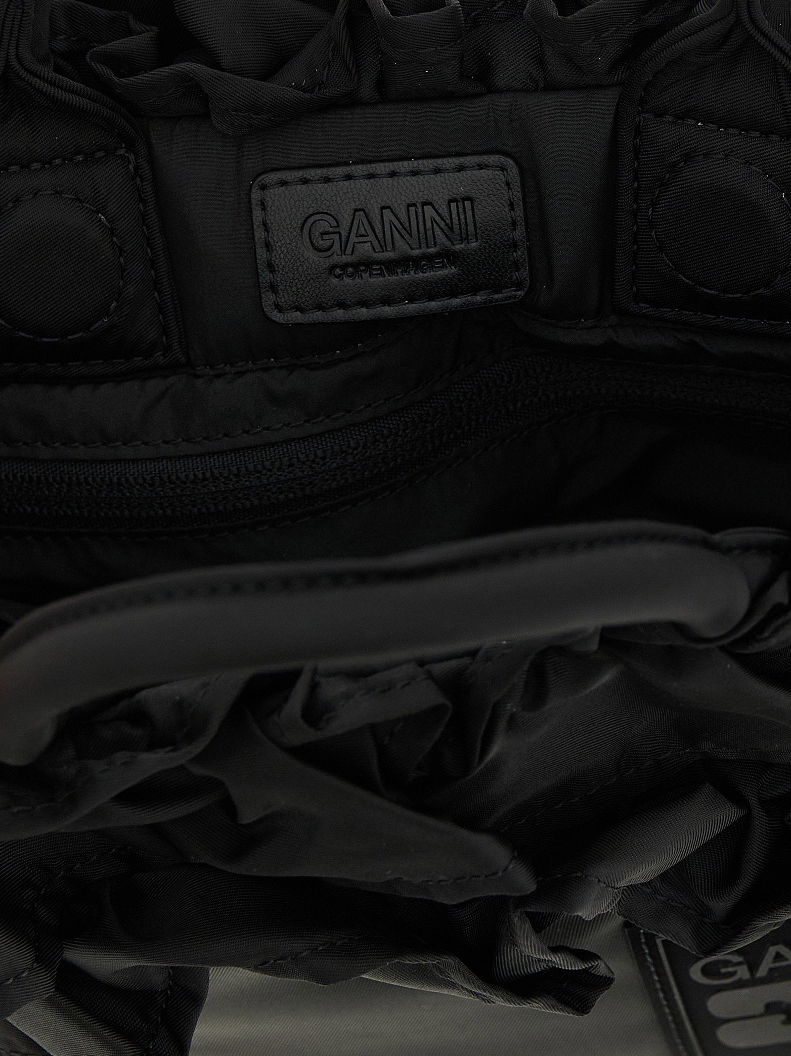 Ganni Mini Shopper Ruffle Handbag