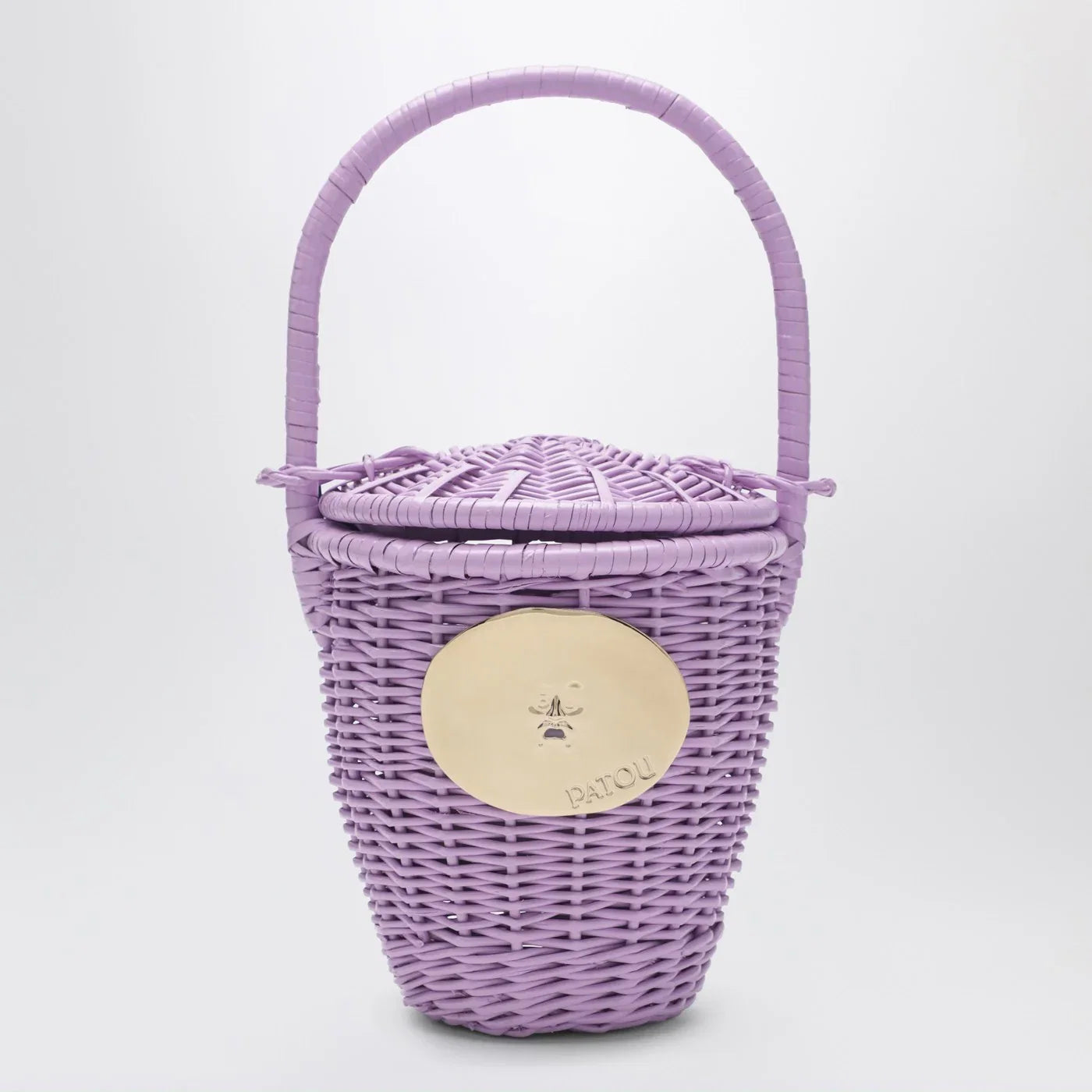 Patou Lilac wicker bucket bag