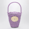 Patou Lilac wicker bucket bag