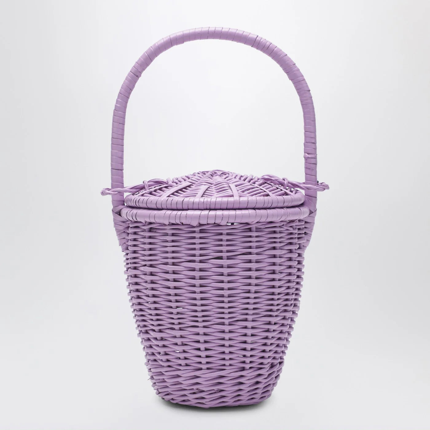 Patou Lilac wicker bucket bag