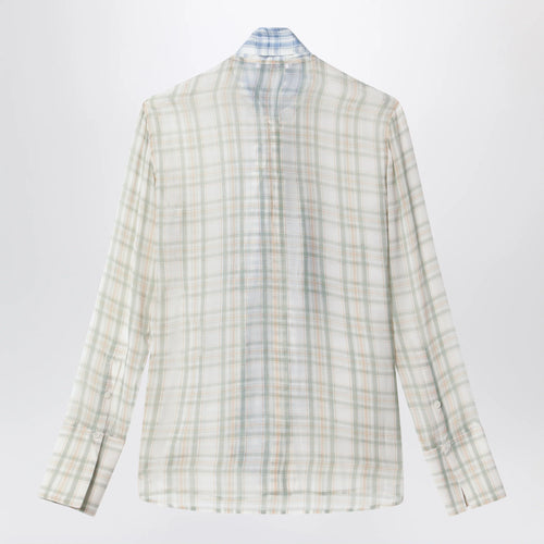 Acne Studios Silk blouse with scarf Green/orange
