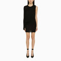 ANDREĀDAMO Black viscose one-shoulder dress with drape