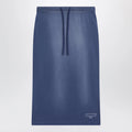 Acne Studios Navy blue cotton skirt with a splatter effect