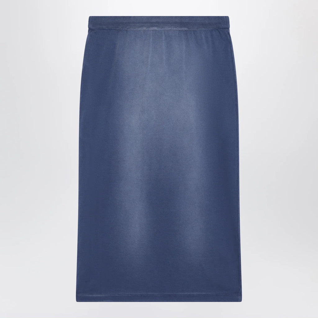 Acne Studios Navy blue cotton skirt with a splatter effect