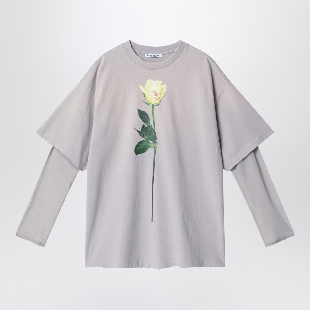 Acne Studios Light grey layered structure T-shirt