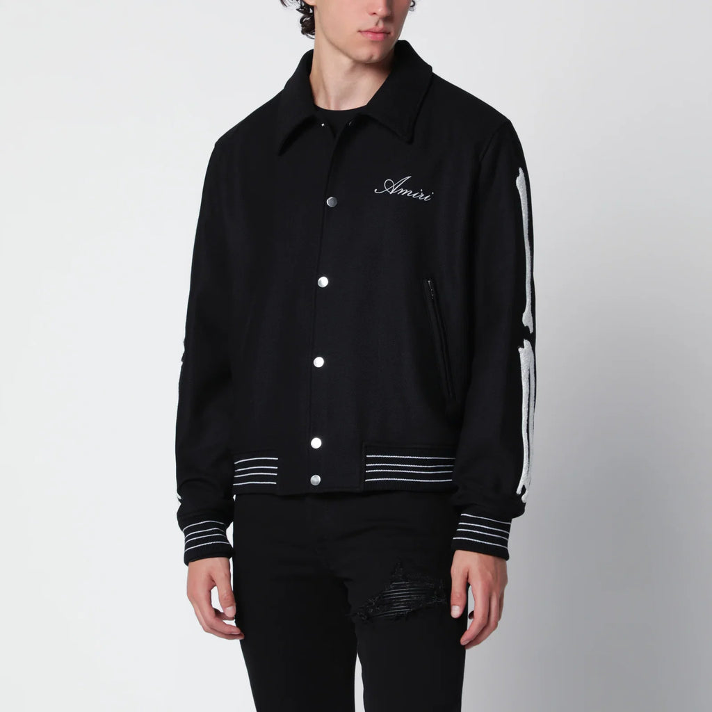 AMIRI Black wool blend jacket with logo