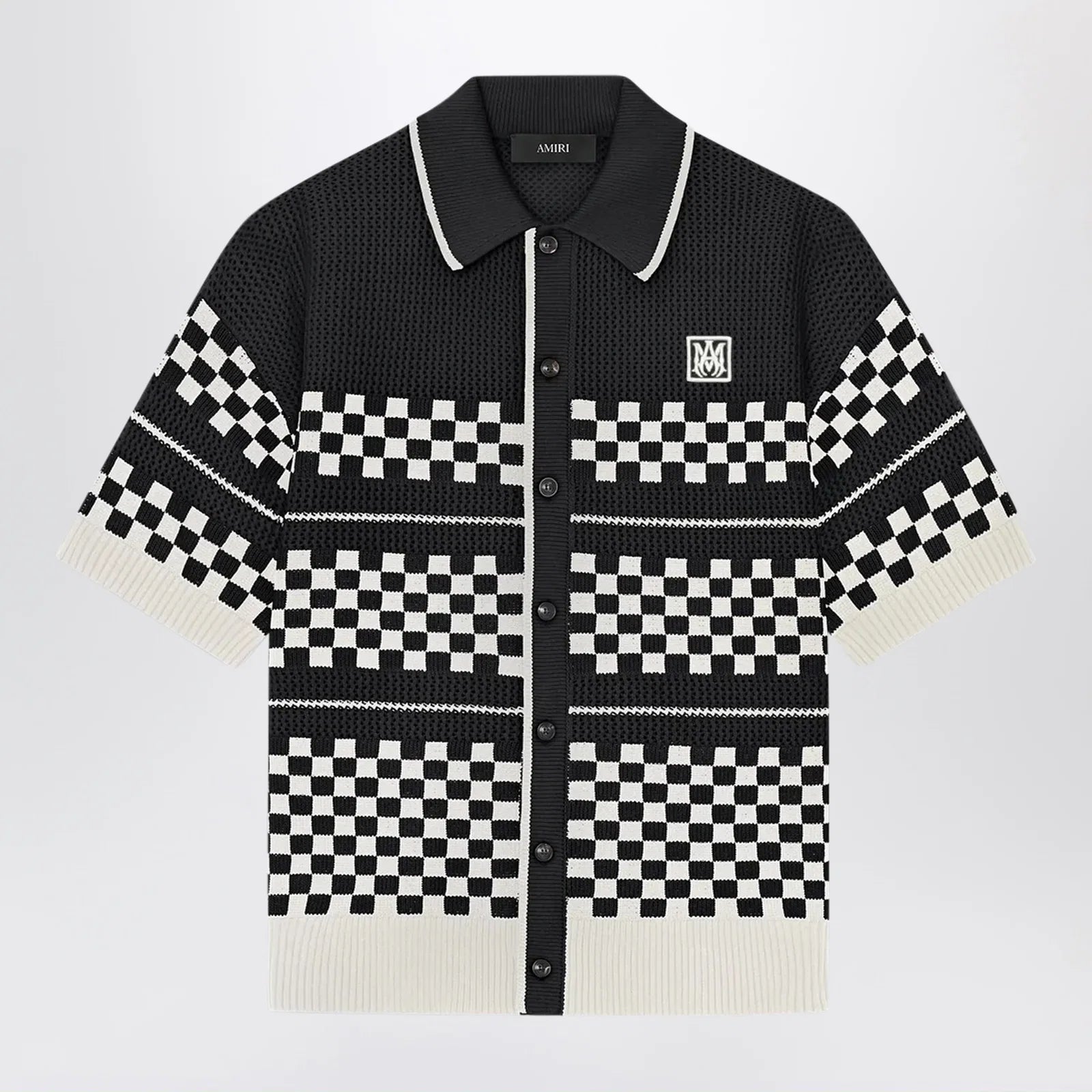 AMIRI Checkered mesh sweater with logo embroidery
