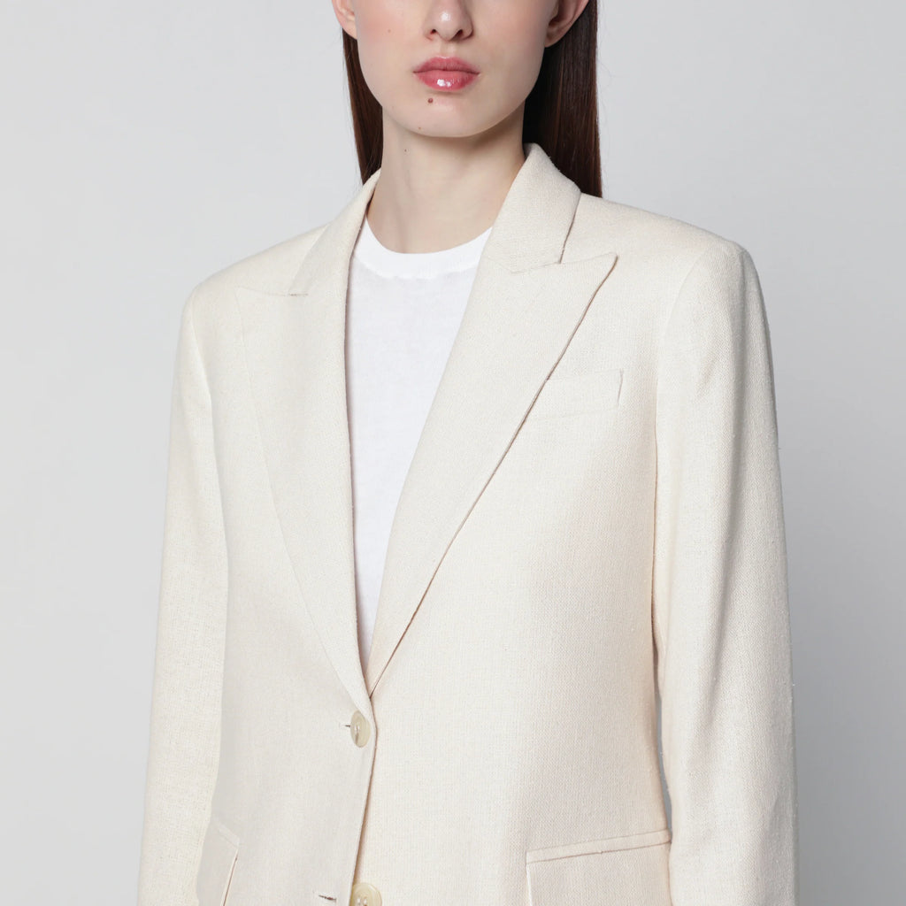 VItoVI Cream single-breasted silk jacket