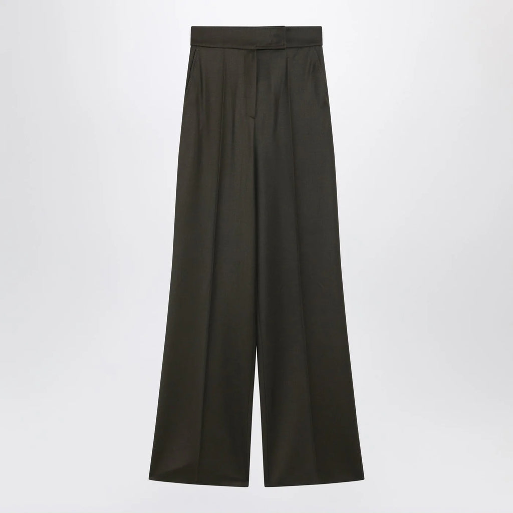 Max Mara Moss green wide-leg wool trousers