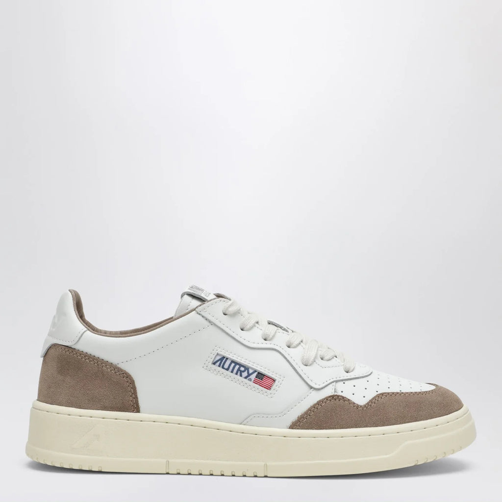 AUTRY Medalist Low Sneakers in white leather and brown suede