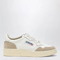 AUTRY Medalist Low Sneakers in white leather and beige suede