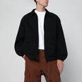 Awake NY Black zip-up overshirt with logo
