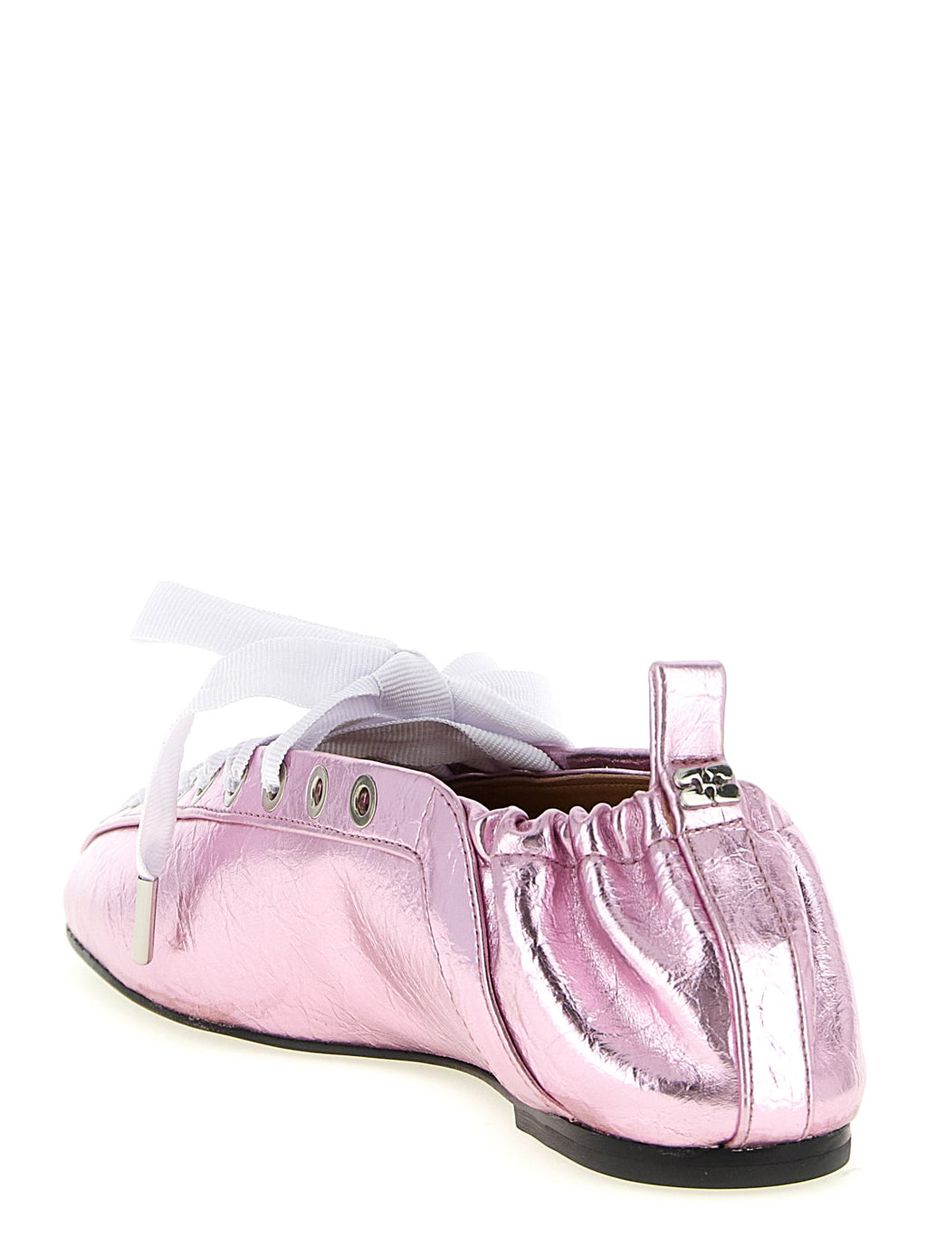 Ganni Lace-up Ballet Flats