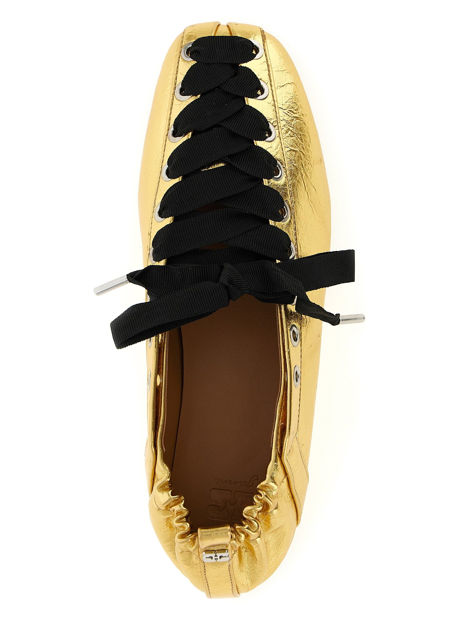Ganni Lace-up Ballet Flats