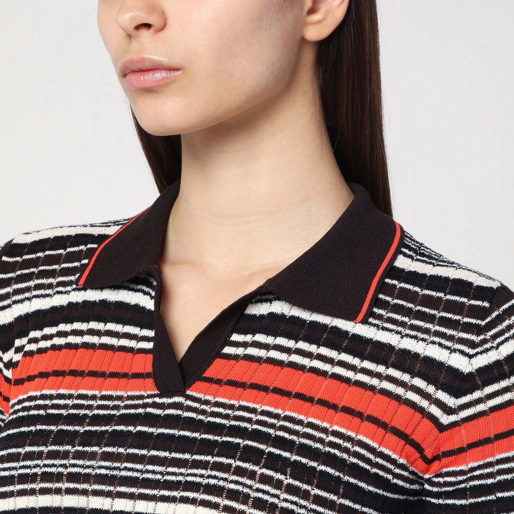 Roberto Collina Striped polo shirt in cotton blend