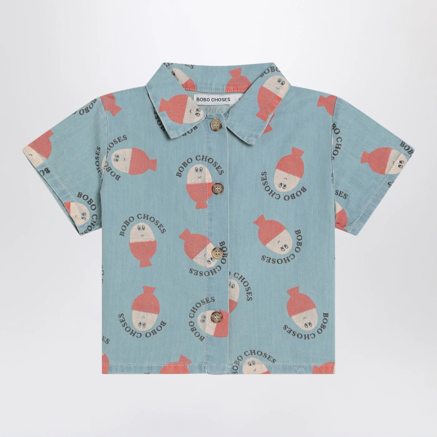 Bobo Choses Light blue Morning Egg shirt in denim