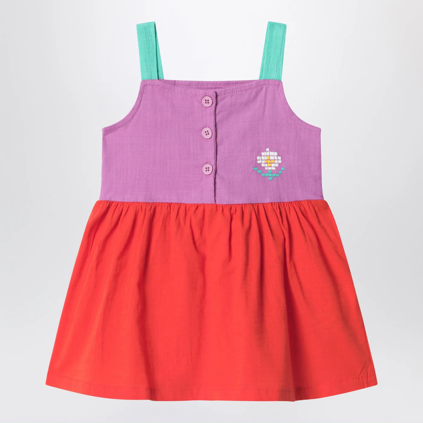 Bobo Choses Pixel Daisy color-block dress