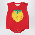 Bobo Choses Strawberry romper in cotton knit