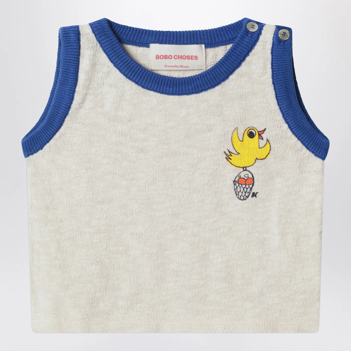 Bobo Choses Flying Oranges white and blue tank top
