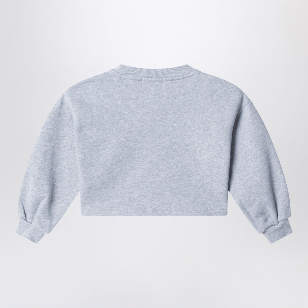 Bobo Choses Spring Letters grey mélange cropped sweatshirt