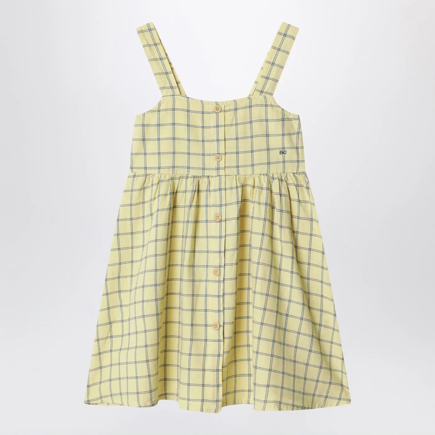 Bobo Choses Yellow dress with check pattern