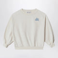 Bobo Choses White mélange cotton sweatshirt with logo