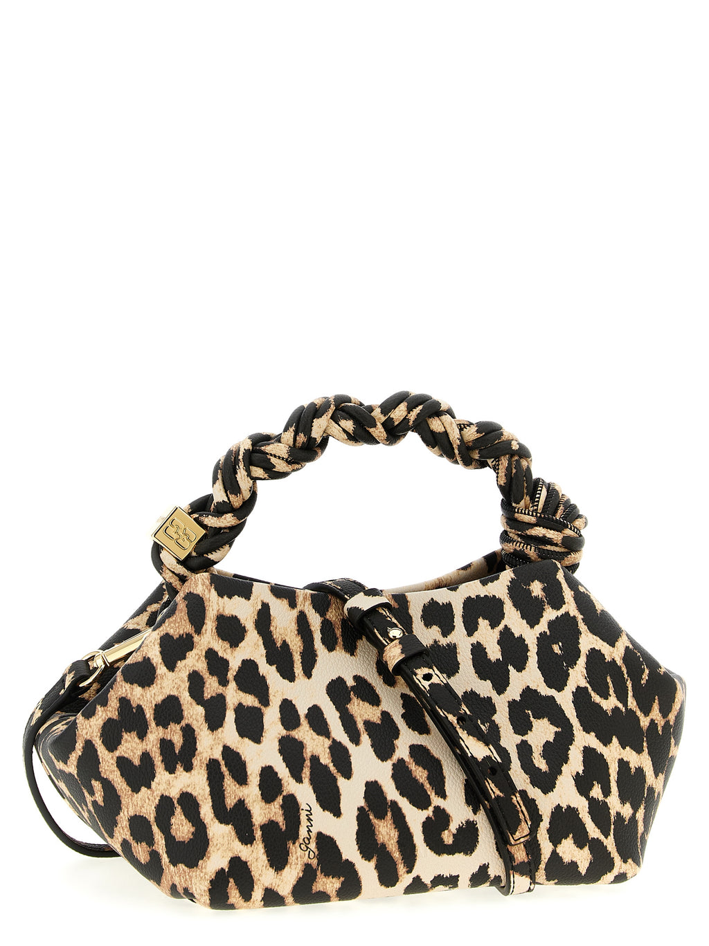 Ganni Small Bou Bag Leopard Handbag
