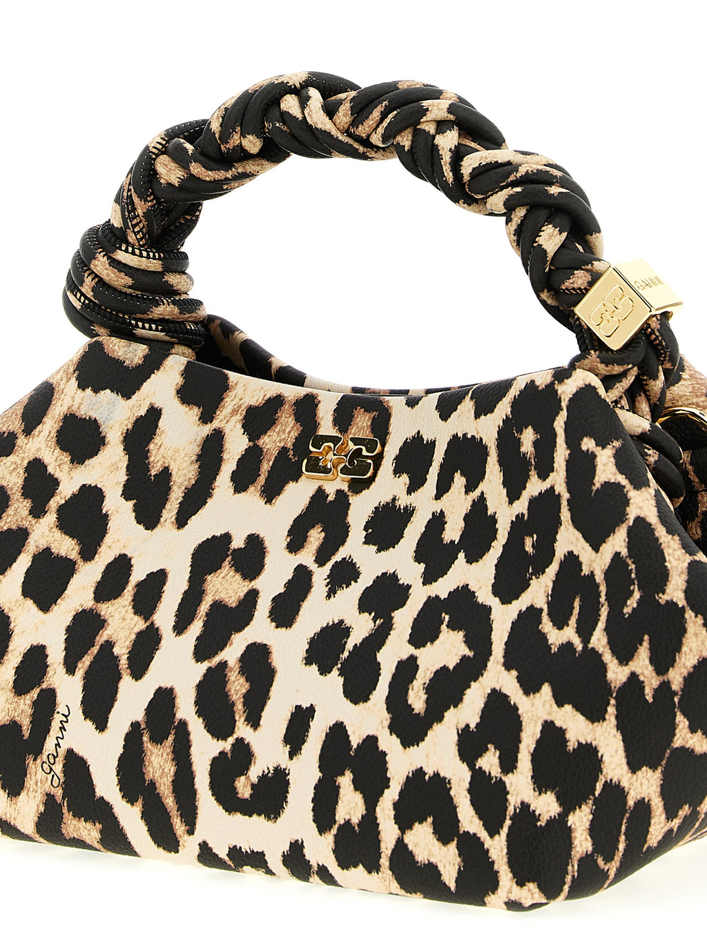 Ganni Small Bou Bag Leopard Handbag