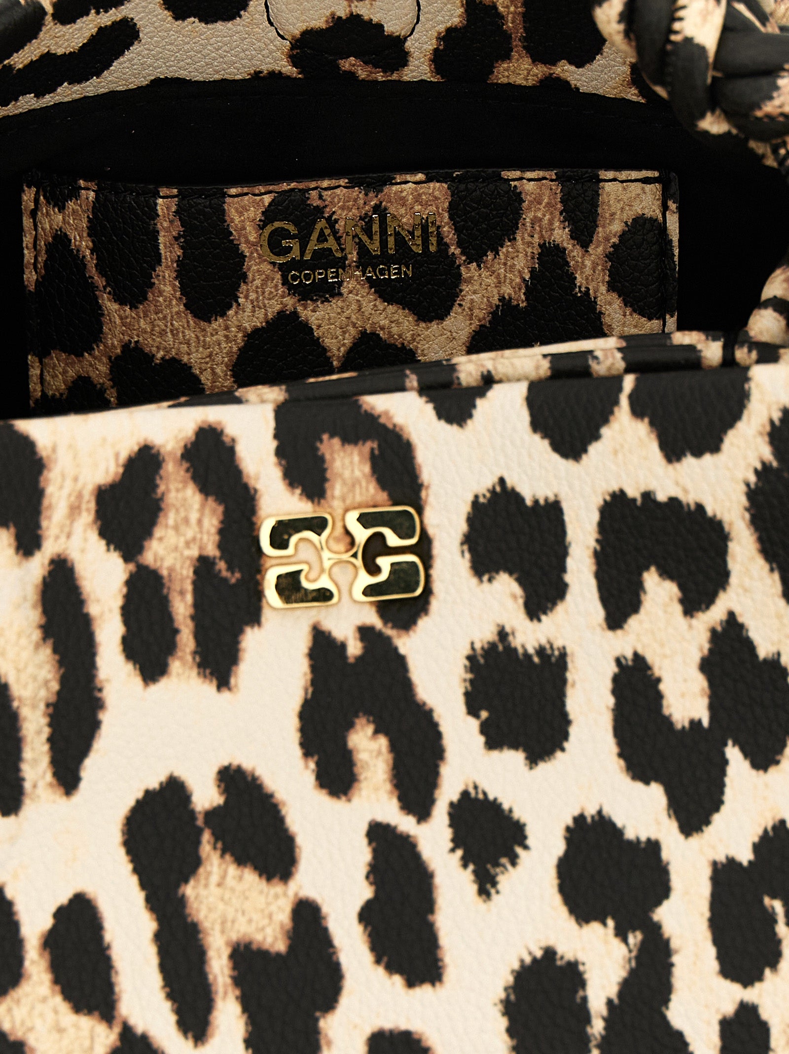 Ganni Small Bou Bag Leopard Handbag