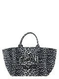 Ganni Leopard Sequin Xxl Tote Shopping Bag