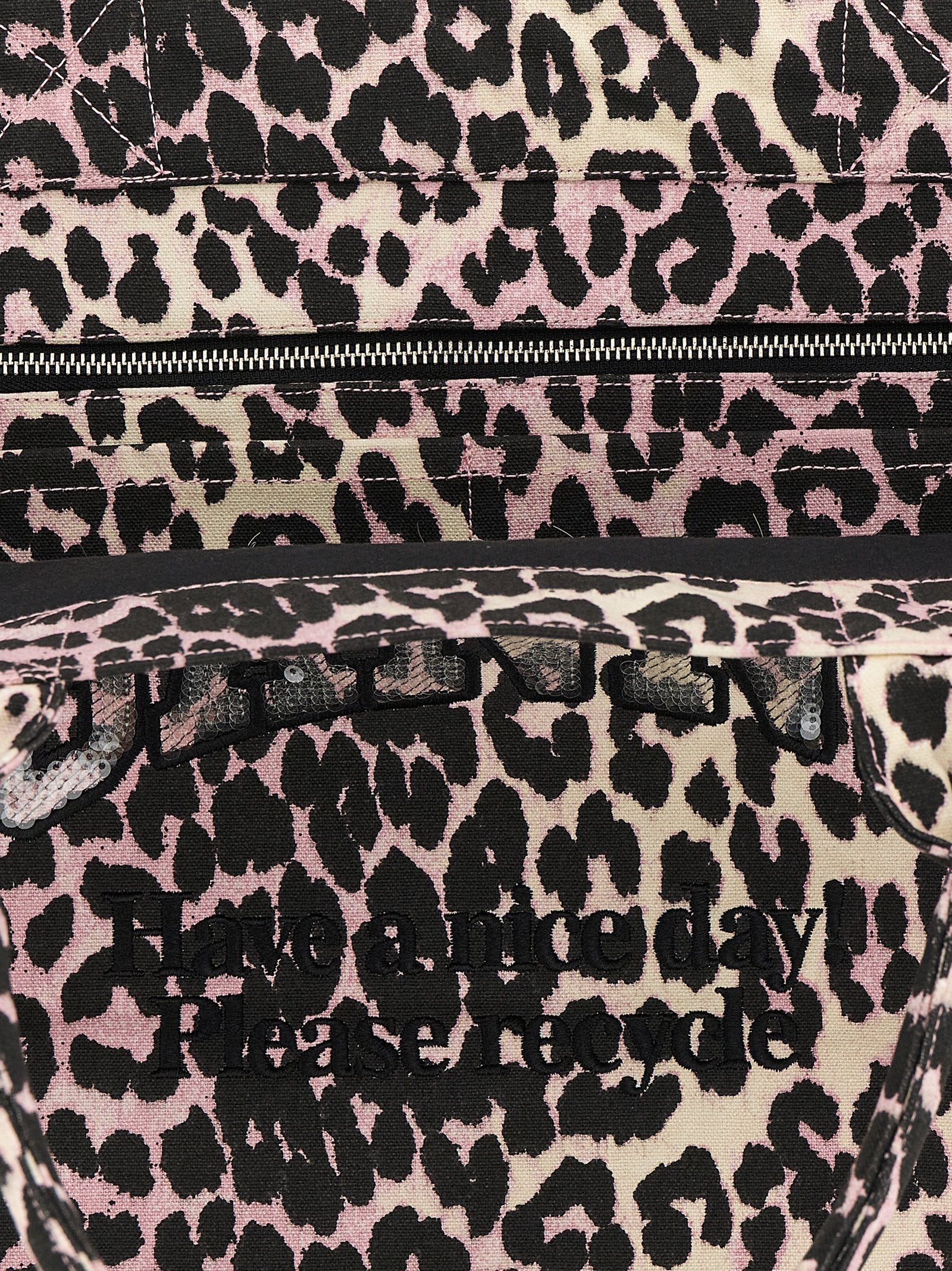 Ganni Leopard Sequin Xxl Tote Shopping Bag