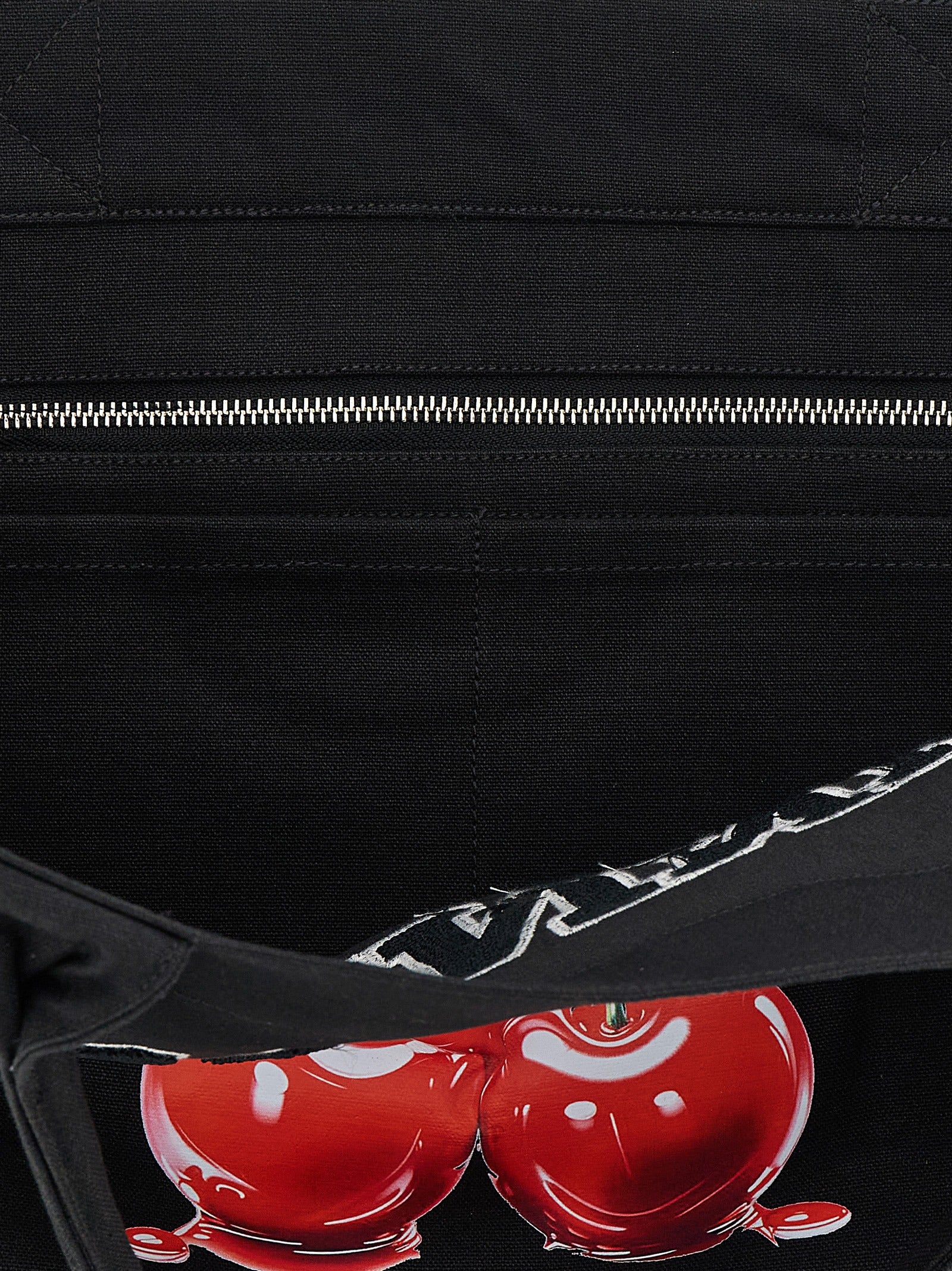 Ganni Black Medium Cherry Tote Shopping Bag