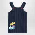 Bobo Choses Navy blue denim dress with train